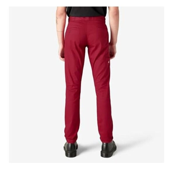 FLEX Skinny Fit Double Knee Work Pants 34W x 30L - RED - Picture 4 of 9
